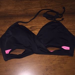 Pink cross swim top